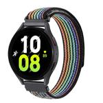Kalebol 20mm Universal Nylon Loop Fastener Watch Band(Black Rainbow)
