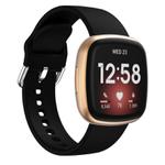 Kalebol Pin Buckle Silicone Watch Band For Fitbit Versa 3 / 4(Black)
