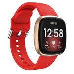 Kalebol Pin Buckle Silicone Watch Band For Fitbit Versa 3 / 4(Red)