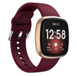 Kalebol Pin Buckle Silicone Watch Band For Fitbit Versa 3 / 4(Wine Red)