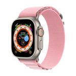 For Apple Watch 46mm / 49mm / 45mm / 44mm Kalebol Aline Nylon Loop Watch Band(Pink Gradient)