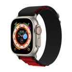 For Apple Watch 46mm / 49mm / 45mm / 44mm Kalebol Aline Nylon Loop Watch Band(Black+Red)