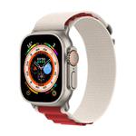 For Apple Watch 42mm / 41mm / 40mm / 38mm Kalebol Aline Nylon Loop Watch Band(White+Red)