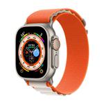 For Apple Watch 42mm / 41mm / 40mm / 38mm Kalebol Aline Nylon Loop Watch Band(Orange+White)