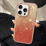 For iPhone 16 Pro PC Lens Ring Gradient Shell Texture 3 in 1 Phone Case(Orange)