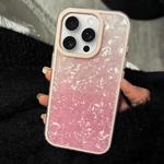 For iPhone 15 Pro Max PC Lens Ring Gradient Shell Texture 3 in 1 Phone Case(Pink)