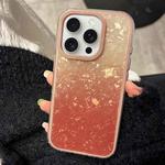 For iPhone 15 Pro PC Lens Ring Gradient Shell Texture 3 in 1 Phone Case(Orange)