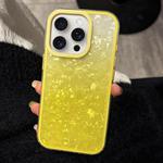For iPhone 15 Pro PC Lens Ring Gradient Shell Texture 3 in 1 Phone Case(Yellow)