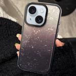 For iPhone 14 PC Lens Ring Gradient Shell Texture 3 in 1 Phone Case(Black)