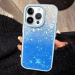 For iPhone 14 Pro Max PC Lens Ring Gradient Shell Texture 3 in 1 Phone Case(Blue)