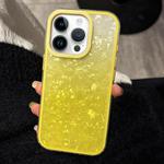 For iPhone 12 Pro Max PC Lens Ring Gradient Shell Texture 3 in 1 Phone Case(Yellow)