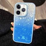 For iPhone 11 Pro Max PC Lens Ring Gradient Shell Texture 3 in 1 Phone Case(Blue)