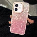 For iPhone 11 PC Lens Ring Gradient Shell Texture 3 in 1 Phone Case(Pink)