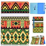 For Samsung Galaxy Tab S8 / Galaxy Tab S7 T870 Colored Drawing Horizontal Flip Leather Case with Holder & Card Slots & Pen Slot & Sleep / Wake-up Function(Folk-custom)