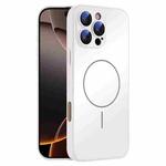 For iPhone 16 Pro Max Thin Circle MagSafe Skin-feel AG Glass Phone Case(White)