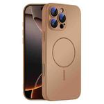 For iPhone 16 Pro Max Thin Circle MagSafe Skin-feel AG Glass Phone Case(Desert Gold)