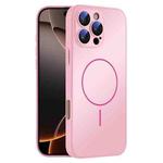 For iPhone 16 Pro Max Thin Circle MagSafe Skin-feel AG Glass Phone Case(Pink)
