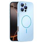 For iPhone 16 Pro Max Thin Circle MagSafe Skin-feel AG Glass Phone Case(Sky Blue)