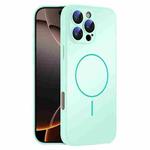 For iPhone 16 Pro Thin Circle MagSafe Skin-feel AG Glass Phone Case(Light Cyan)