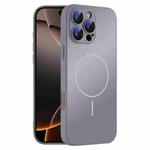 For iPhone 16 Pro Thin Circle MagSafe Skin-feel AG Glass Phone Case(Titanium Gray)