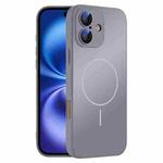 For iPhone 16 Thin Circle MagSafe Skin-feel AG Glass Phone Case(Titanium Gray)