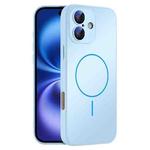 For iPhone 16 Thin Circle MagSafe Skin-feel AG Glass Phone Case(Sky Blue)