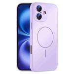 For iPhone 16 Thin Circle MagSafe Skin-feel AG Glass Phone Case(Purple)