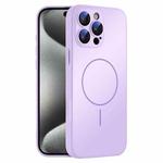 For iPhone 15 Pro Thin Circle MagSafe Skin-feel AG Glass Phone Case(Purple)