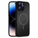 For iPhone 14 Pro Max Thin Circle MagSafe Skin-feel AG Glass Phone Case(Black)