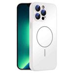 For iPhone 13 Pro Max Thin Circle MagSafe Skin-feel AG Glass Phone Case(White)