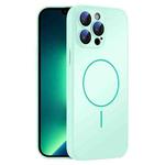 For iPhone 13 Pro Max Thin Circle MagSafe Skin-feel AG Glass Phone Case(Light Cyan)