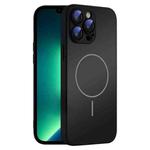 For iPhone 13 Pro Max Thin Circle MagSafe Skin-feel AG Glass Phone Case(Black)