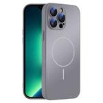 For iPhone 13 Pro Max Thin Circle MagSafe Skin-feel AG Glass Phone Case(Titanium Gray)