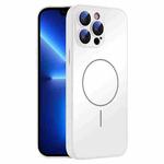For iPhone 13 Pro Thin Circle MagSafe Skin-feel AG Glass Phone Case(White)