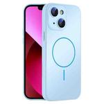 For iPhone 13 Thin Circle MagSafe Skin-feel AG Glass Phone Case(Sky Blue)