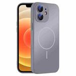 For iPhone 12 Thin Circle MagSafe Skin-feel AG Glass Phone Case(Titanium Gray)