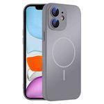 For iPhone 11 Thin Circle MagSafe Skin-feel AG Glass Phone Case(Titanium Gray)