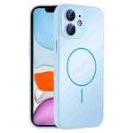 For iPhone 11 Thin Circle MagSafe Skin-feel AG Glass Phone Case(Sky Blue)