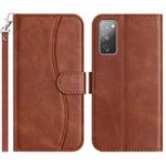 For Samsung Galaxy S20 FE Dual-Folded S-shape Leather Phone Case(Coffee)