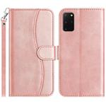 For Samsung Galaxy S20+ Dual-Folded S-shape Leather Phone Case(Rose Gold)