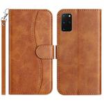 For Samsung Galaxy S20+ Dual-Folded S-shape Leather Phone Case(Brown)