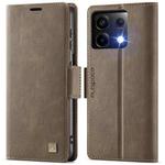 For Xiaomi Poco X6 5G AutSpace A11 Side Buckle MagSafe Magnetic RFID Phone Leather Case(Coffee)