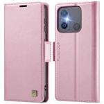 For Redmi 11A / 12C AutSpace A11 Side Buckle MagSafe Magnetic RFID Phone Leather Case(Rose Gold)