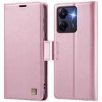 For Redmi 13C AutSpace A11 Side Buckle MagSafe Magnetic RFID Phone Leather Case(Rose Gold)