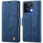 For Redmi Note 13 5G AutSpace A11 Side Buckle MagSafe Magnetic RFID Phone Leather Case(Blue)