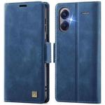 For Redmi Note 13 Pro+ 5G AutSpace A11 Side Buckle MagSafe Magnetic RFID Phone Leather Case(Blue)
