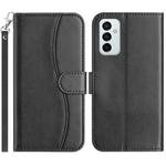 For Samsung Galaxy M52 Dual-Folded S-shape Leather Phone Case(Black)