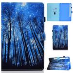 For Samsung Galaxy Tab S8 / Galaxy Tab S7 T870 Colored Drawing Stitching Horizontal Flip Leather Case with Holder & Card Slots & Sleep / Wake-up Function(Forest)