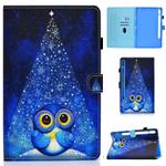 For Samsung Galaxy Tab S8 / Galaxy Tab S7 T870 Colored Drawing Stitching Horizontal Flip Leather Case with Holder & Card Slots & Sleep / Wake-up Function(Night Sky Owl)