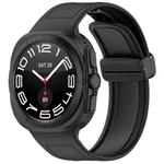 For Samsung Galaxy Watch Ultra 47mm / Ultra 2025 Kalebol Composite Silicone Folding Magnetic Buckle Watch Band(Black)